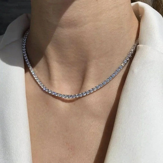 Naszyjnik z łańcuszkiem tenisowym