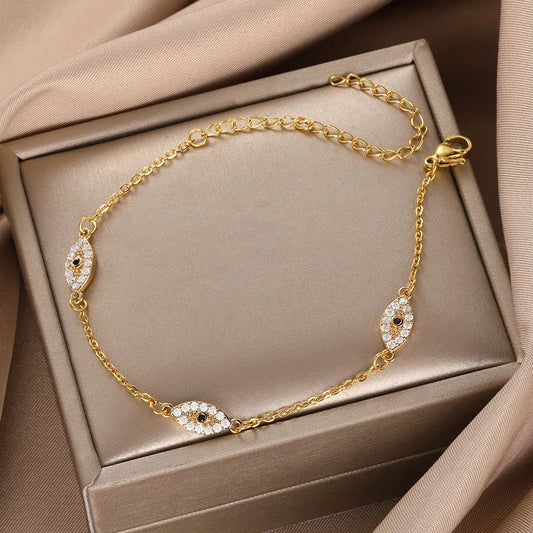 Bransoletka Oko Złego z diamentami