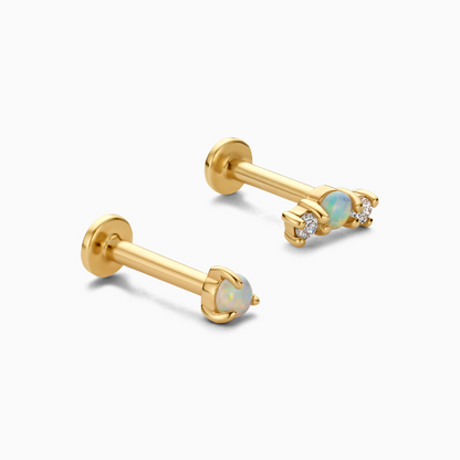Zestaw do piercingu z opalem i diamentem