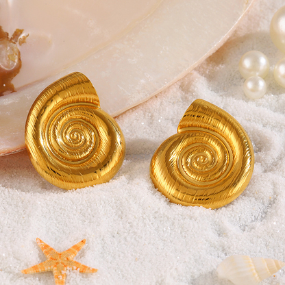Kolczyki muszle złote 18k styl oceaniczny