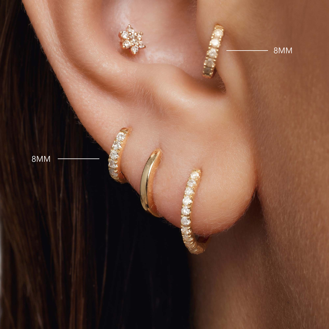 Pojedynczy diament Huggie (8 mm)