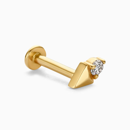 Piercing z diamentowym kolcem
