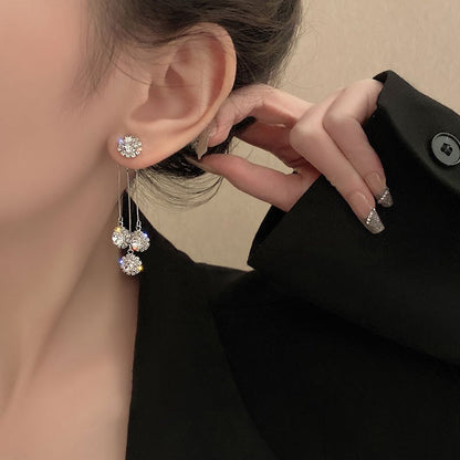 Złote kolczyki z cyrkoniami Trójca