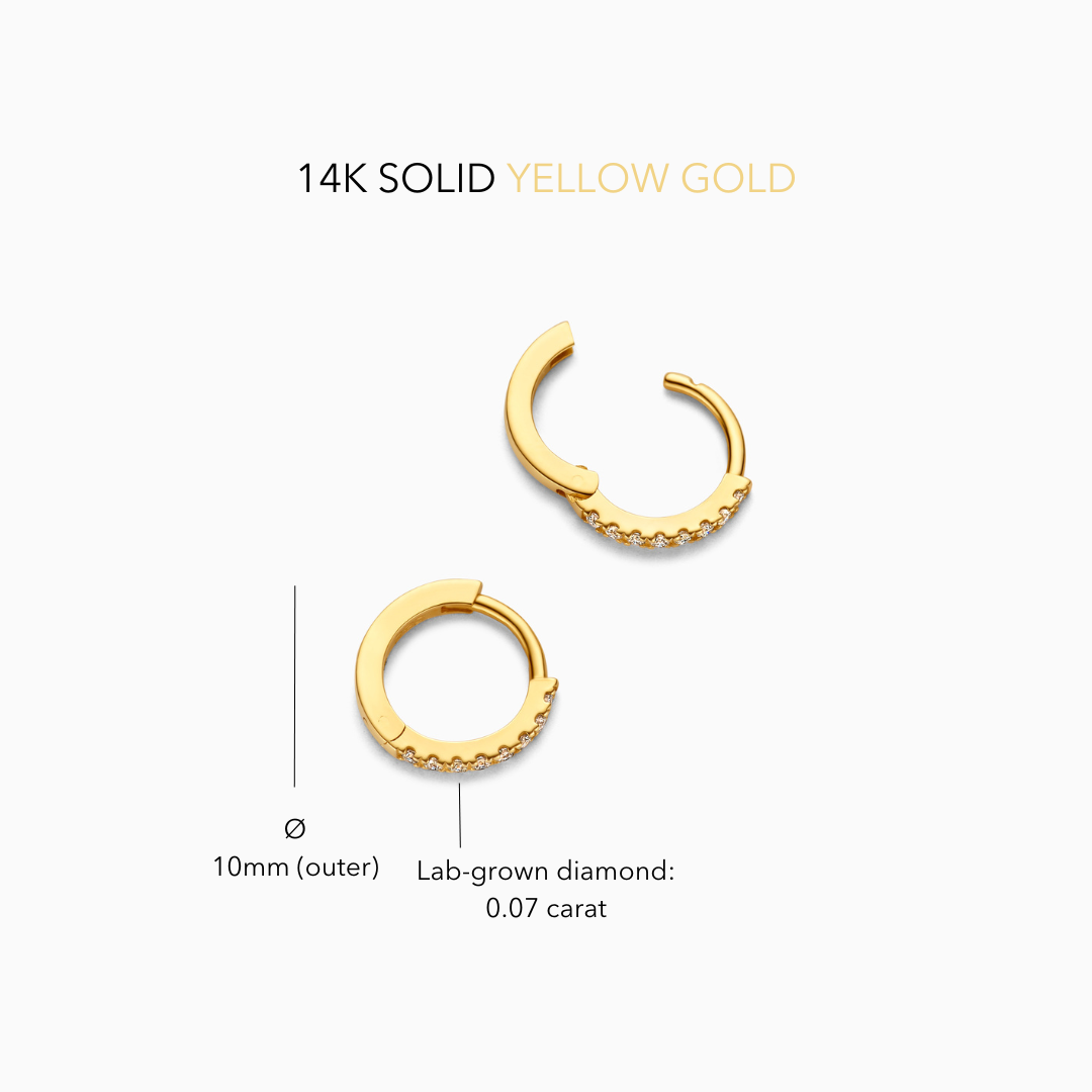 Zestaw Diamond Huggies (8 mm + 10 mm)