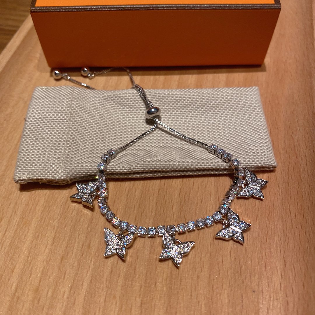 Bransoletka tenisowa z motylem Camelia