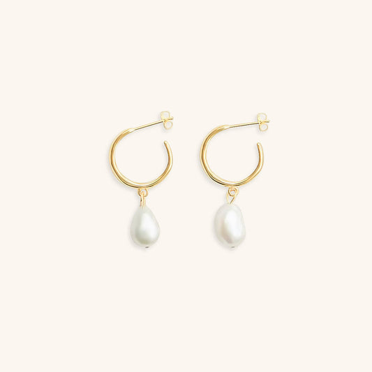 Eleganckie kolczyki z perłą złote 14k
