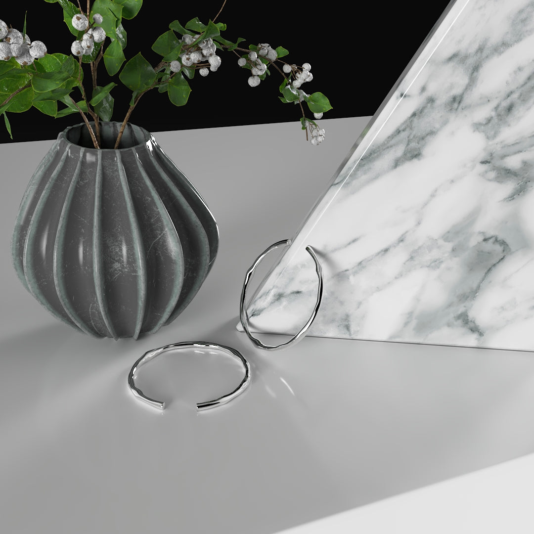 Gruba, nieregularna, regulowana bransoletka ze srebra 925