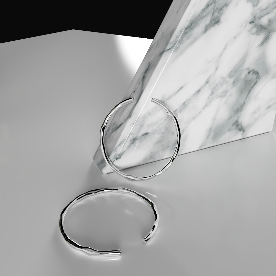 Gruba, nieregularna, regulowana bransoletka ze srebra 925