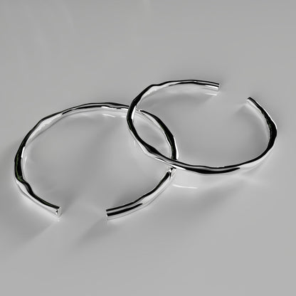 Gruba, nieregularna, regulowana bransoletka ze srebra 925