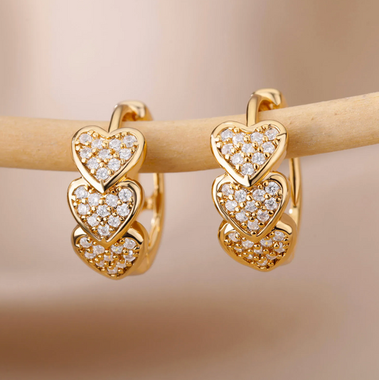 Kolczyki z Kamieniem Królowej pozłacane 18-karatowym złotem