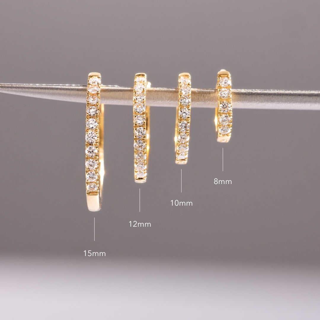 Zestaw Diamond Huggies (8 mm + 10 mm)