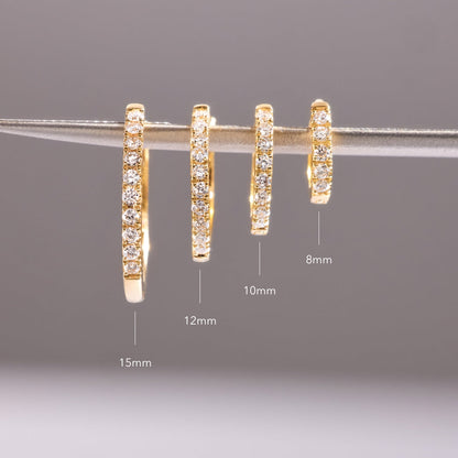 Zestaw Diamond Huggies (8 mm + 10 mm)