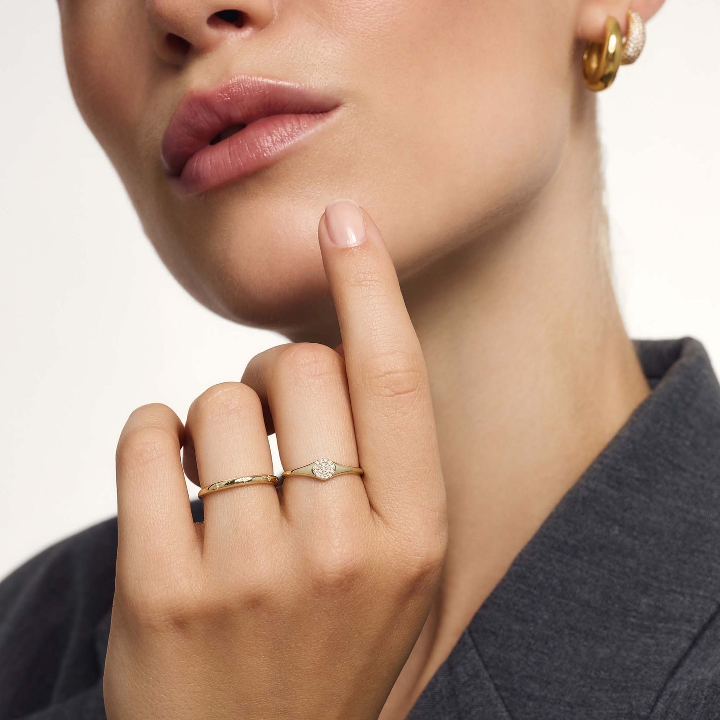 Pierścionek Diamond Slim Dome Ring