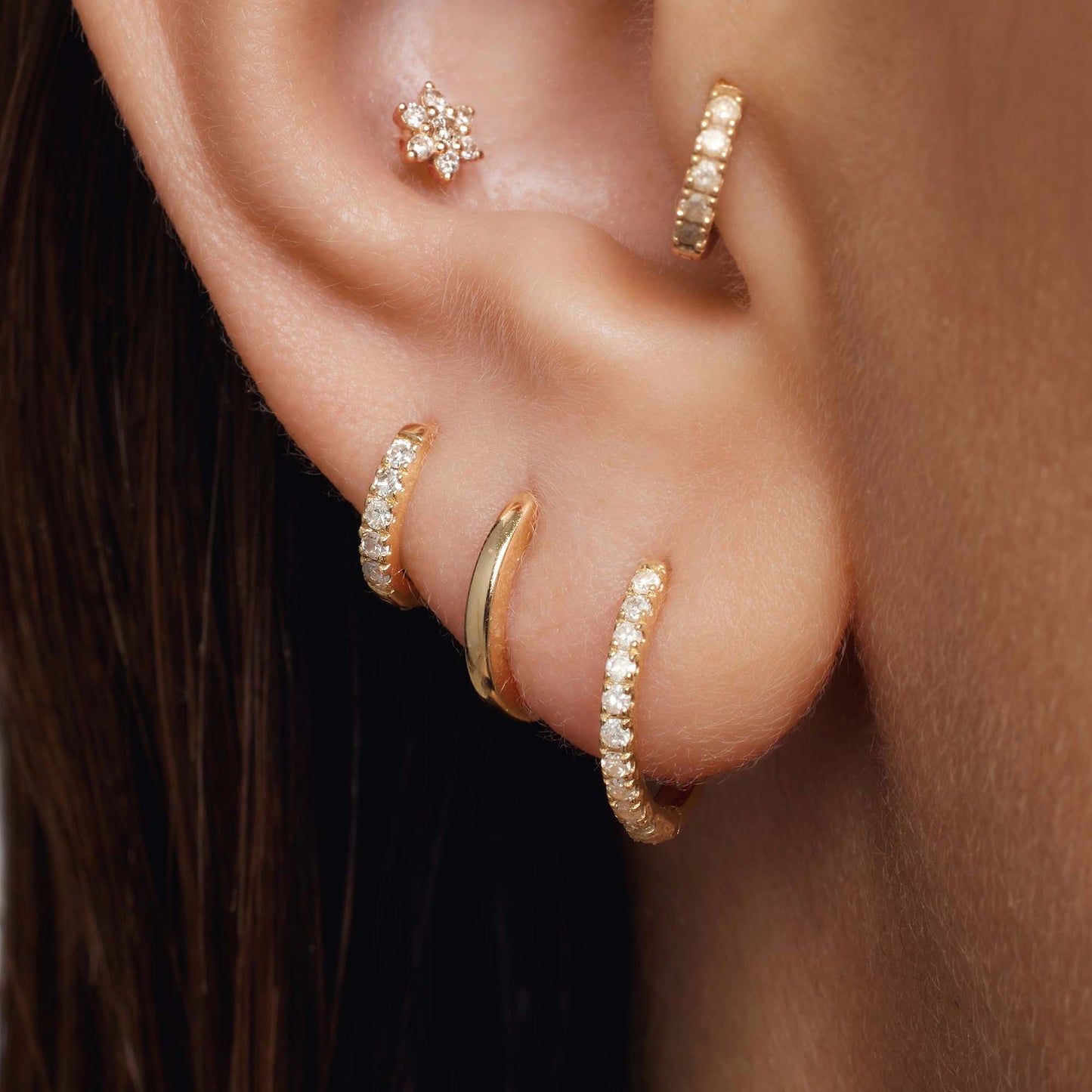 Zestaw Diamond Huggies (8 mm + 10 mm)