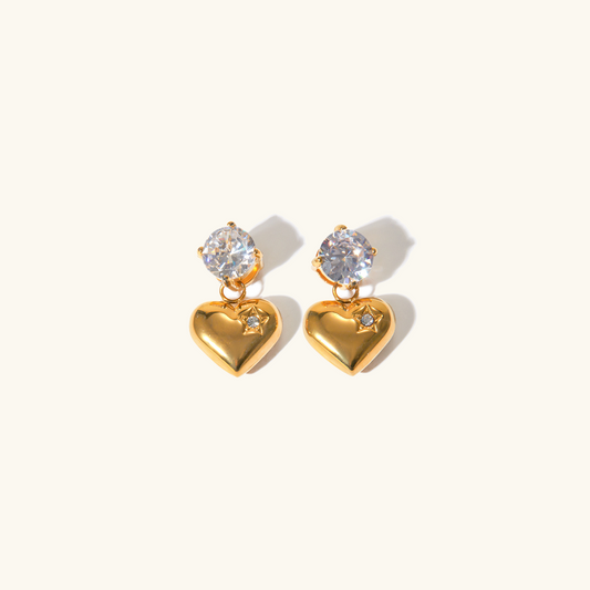 Złote kolczyki serca 18k eleganckie Emmeline