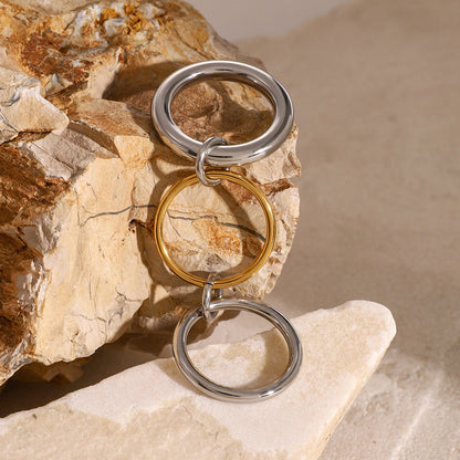 Pierścionek z 18-karatowego żółtego złota Canaria Stacked Ring