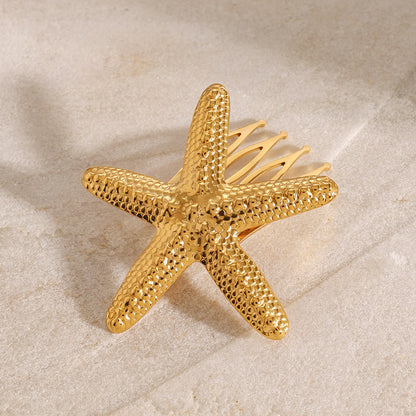 Złoty grzebień do włosów Dewdrop Starfish