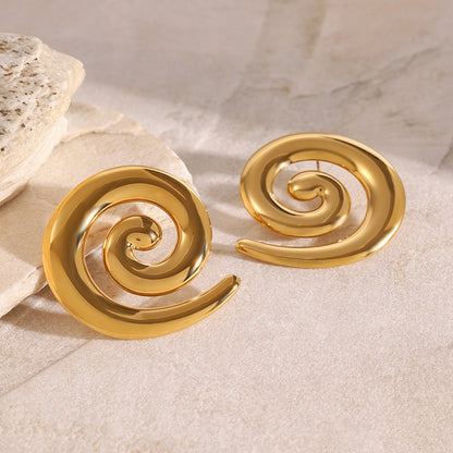 Złote kolczyki Zarya Spiral