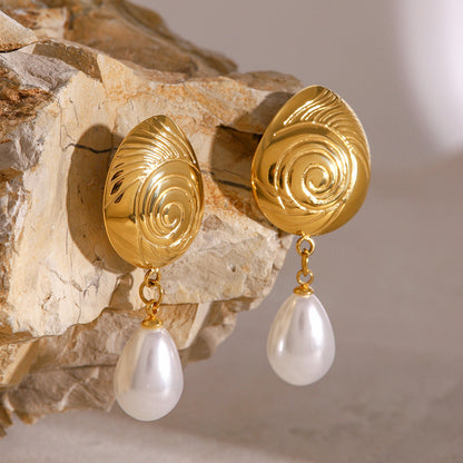 Kolczyki z perłą złote 18k eleganckie Eleonora