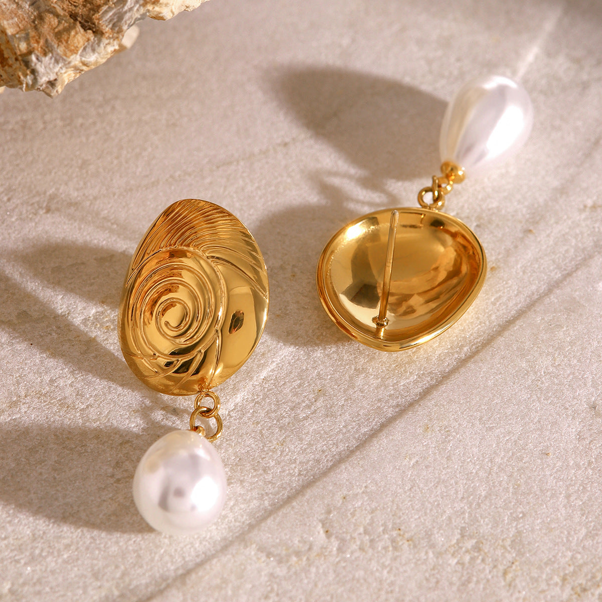 Kolczyki z perłą złote 18k eleganckie Eleonora