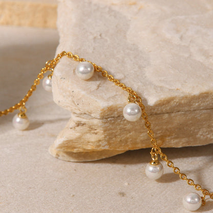 Bransoletka na kostkę Astrid Gold Pearl