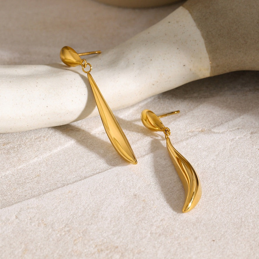 Kolczyki złote fala 18k eleganckie Aspen