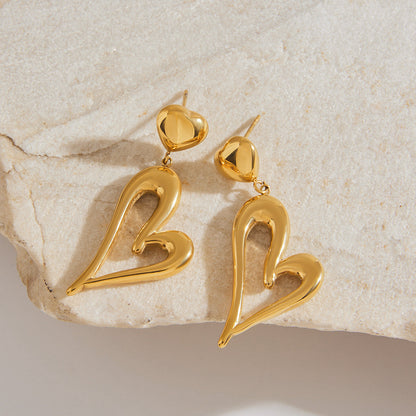 Złote kolczyki serca 18k eleganckie Venus