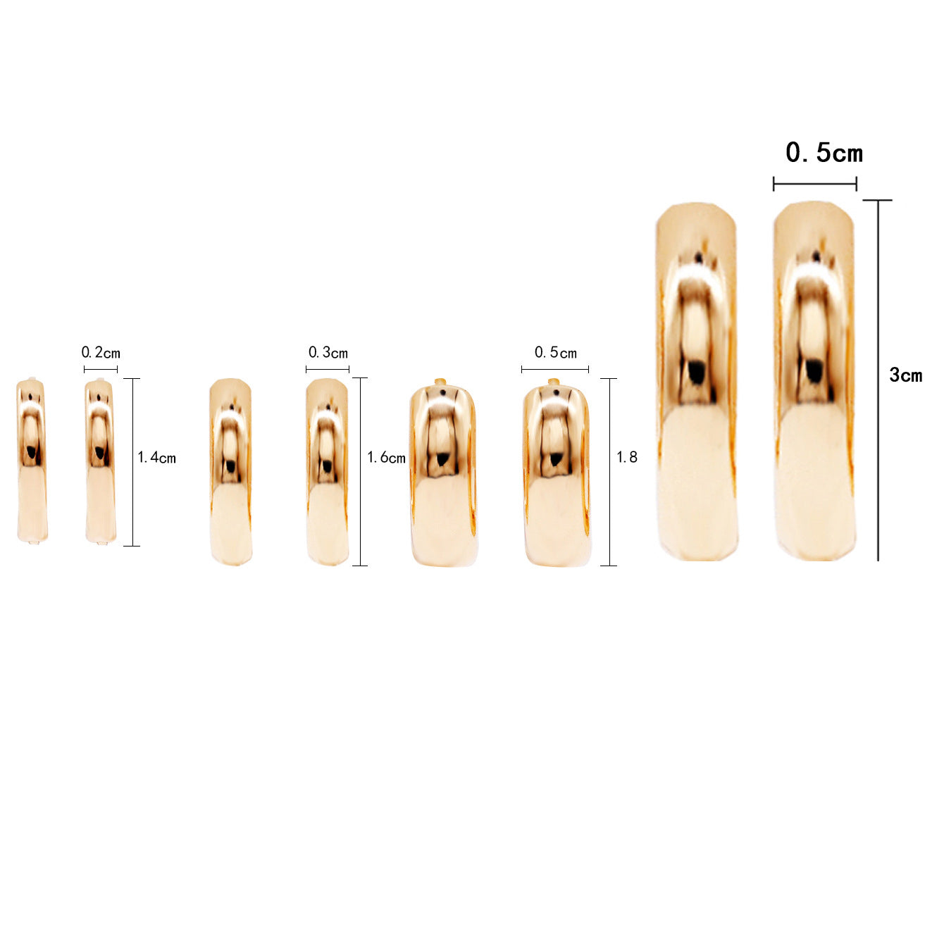 Złote kolczyki obręczowe przytulające Aurelia
