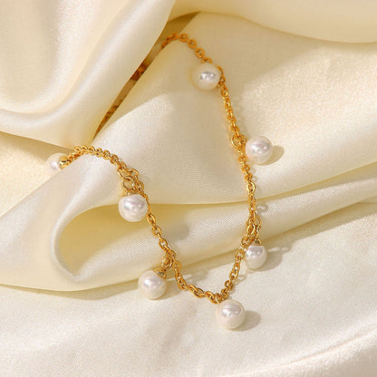 Bransoletka na kostkę Astrid Gold Pearl
