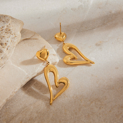 Złote kolczyki serca 18k eleganckie Venus