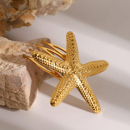 Złoty grzebień do włosów Dewdrop Starfish