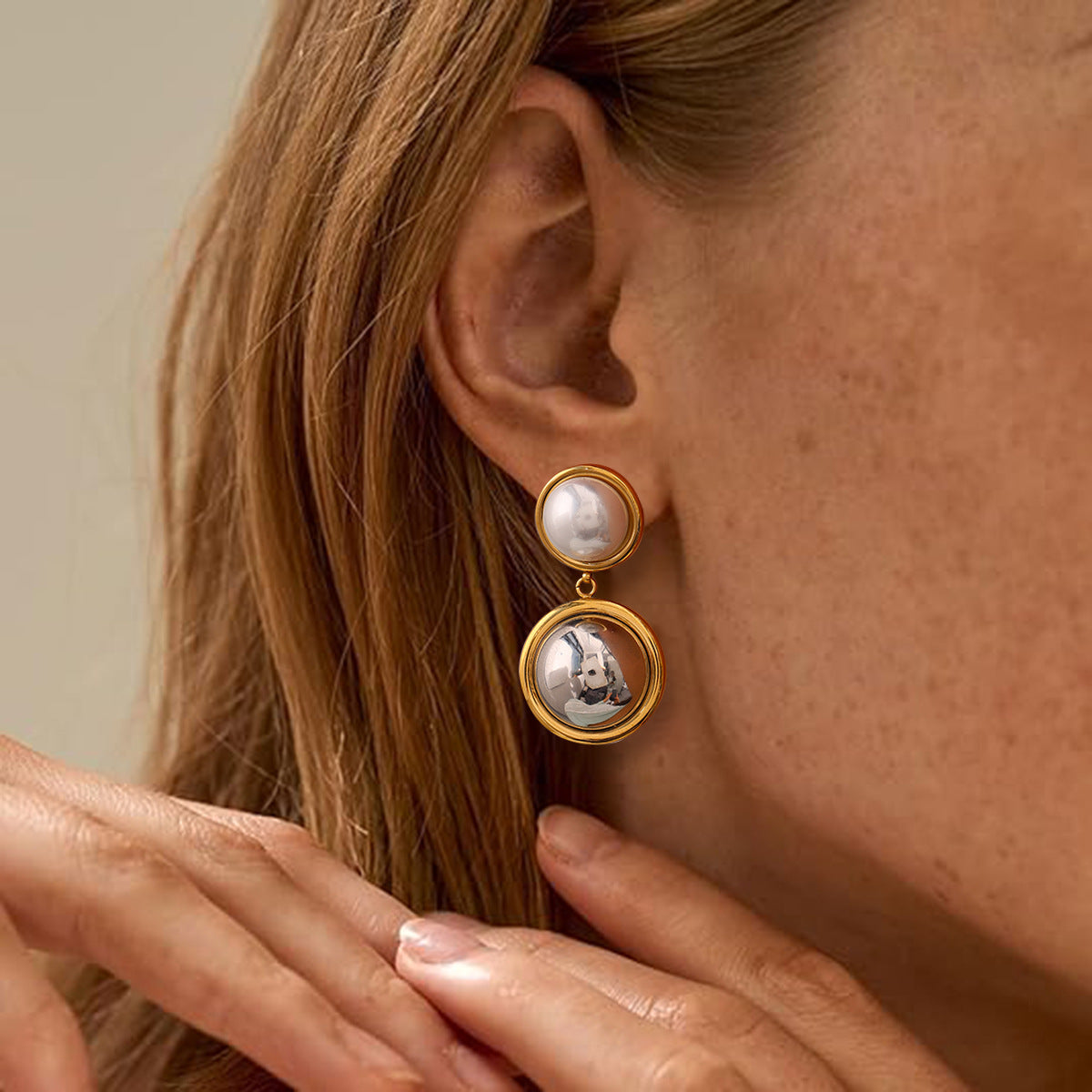 Kolczyki Avery Pearl Dome