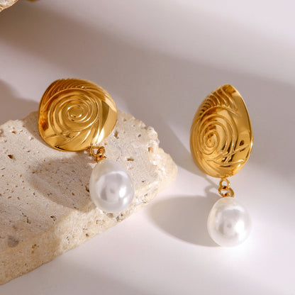 Kolczyki z perłą złote 18k eleganckie Eleonora