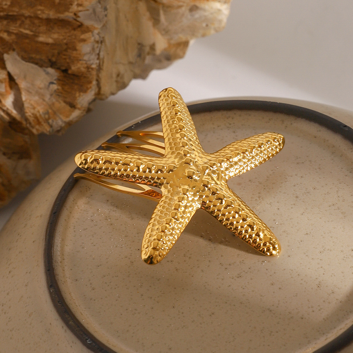 Złoty grzebień do włosów Dewdrop Starfish