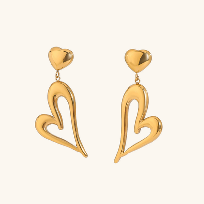 Złote kolczyki serca 18k eleganckie Venus