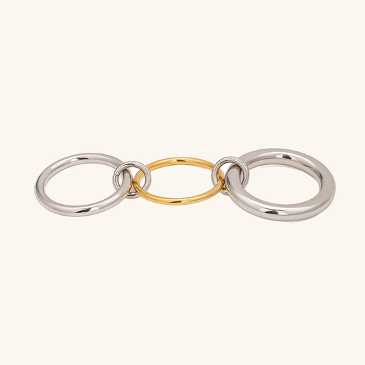 Pierścionek z 18-karatowego żółtego złota Canaria Stacked Ring