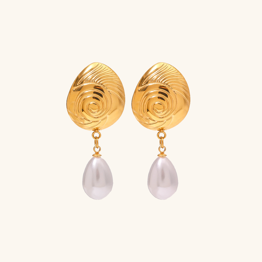 Kolczyki z perłą złote 18k eleganckie Eleonora