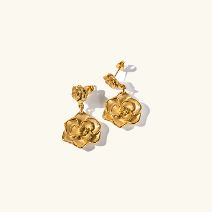 Złote kolczyki kwiatowe 18k eleganckie Thelma