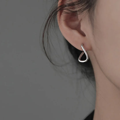 Ayla | Koreańskie srebrne szpilki Hoop Studs