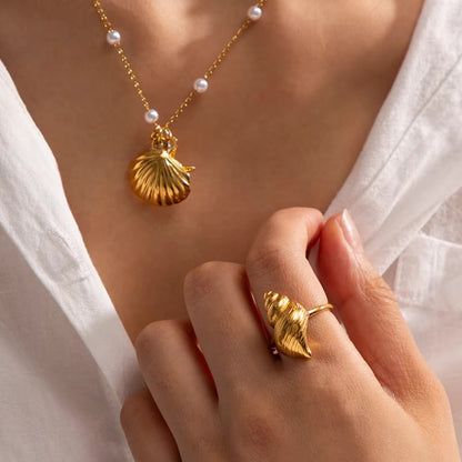 Złoty pierścionek Ohana Sea Conch