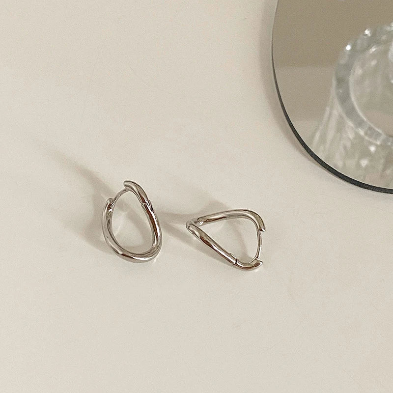 Ayla | Koreańskie srebrne szpilki Hoop Studs