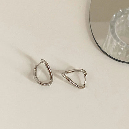 Ayla | Koreańskie srebrne szpilki Hoop Studs