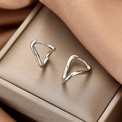 Ayla | Koreańskie srebrne szpilki Hoop Studs