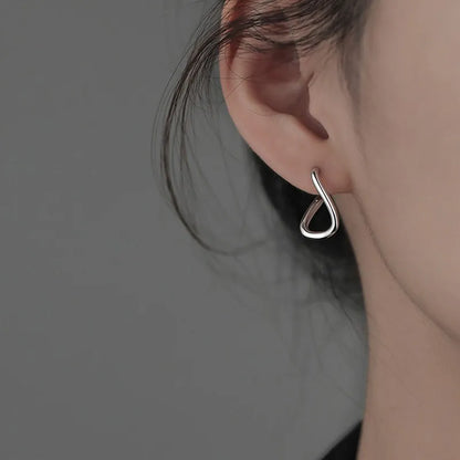Ayla | Koreańskie srebrne szpilki Hoop Studs