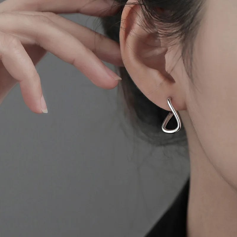 Ayla | Koreańskie srebrne szpilki Hoop Studs