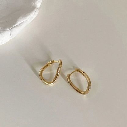 Ayla | Koreańskie srebrne szpilki Hoop Studs