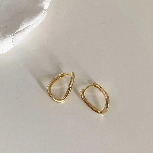 Ayla | Koreańskie srebrne szpilki Hoop Studs