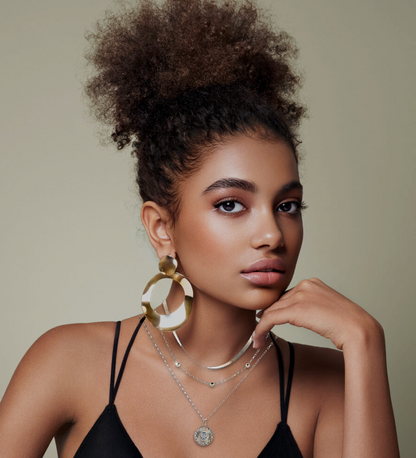 Trójwarstwowy okrągły naszyjnik ze srebra 925