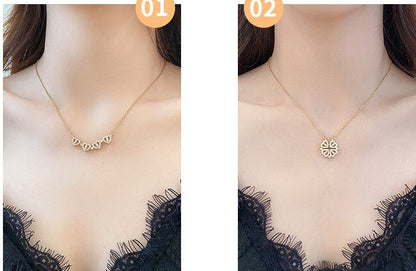 Naszyjnik Czterolistna Koniczyna Miłości