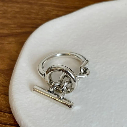 Regulowany designerski pierścionek ze srebra 925